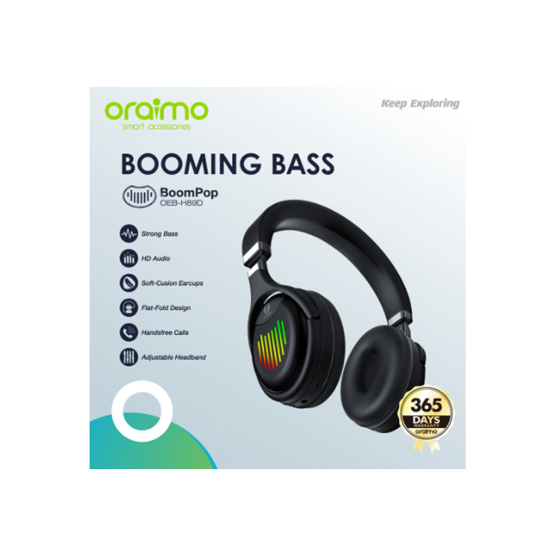 Oraimo Bluetooth Headset - BoomPlay - BoomPop OEB-H89D